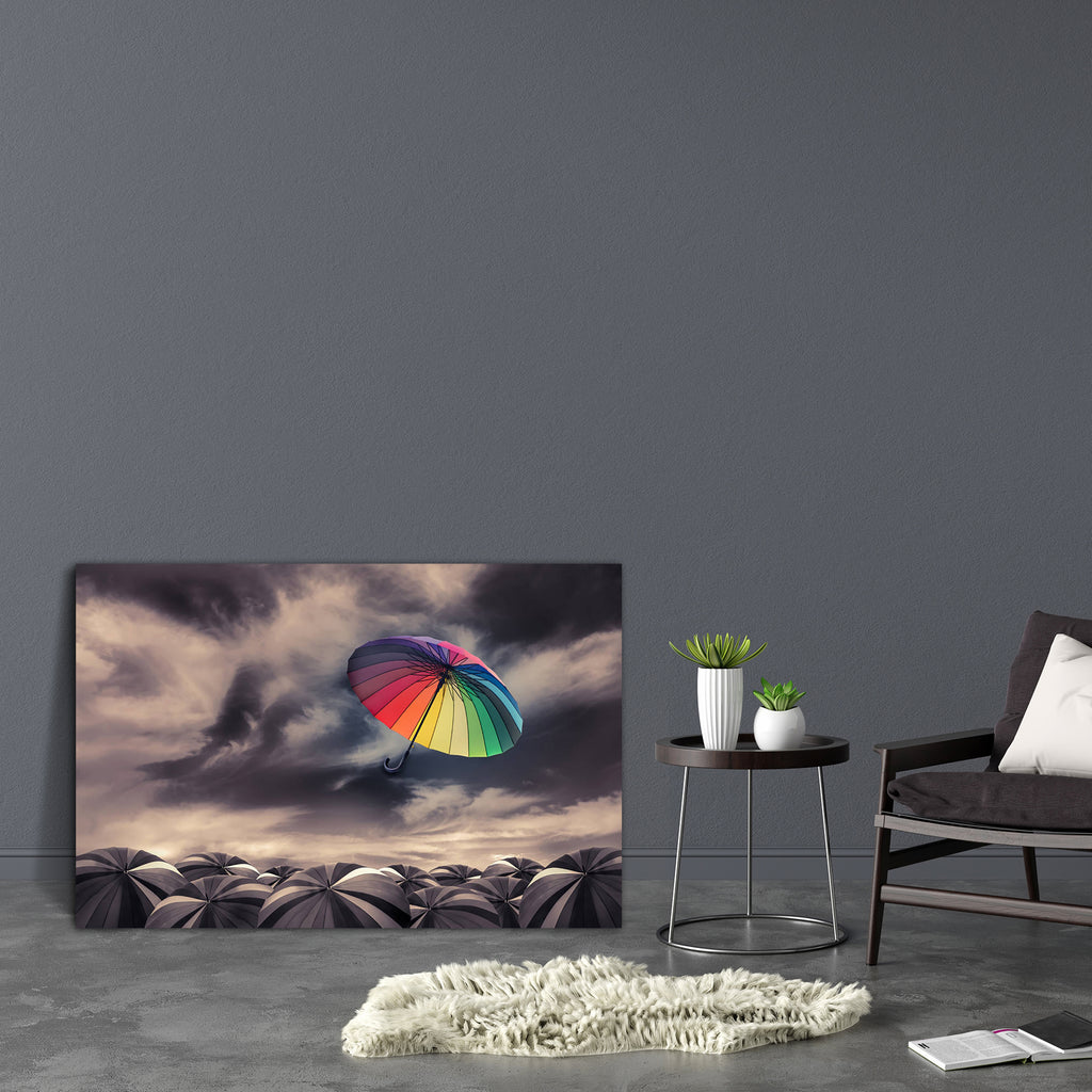 Standing Out Aloud D2 Canvas Painting Synthetic Frame-Paintings MDF Framing-AFF_FR-IC 5004310 IC 5004310, Black, Black and White, Business, Seasons, standing, out, aloud, d2, canvas, painting, synthetic, frame, creativity, creative, umbrella, freedom, leadership, rainbow, unique, vision, concept, artistic, visionary, april, showers, autumn, blind, blow, clouds, colorful, cover, crowd, dark, date, difference, equal, float, fly, idea, invention, leader, leave, mainstream, many, monopoly, peace, point, positio