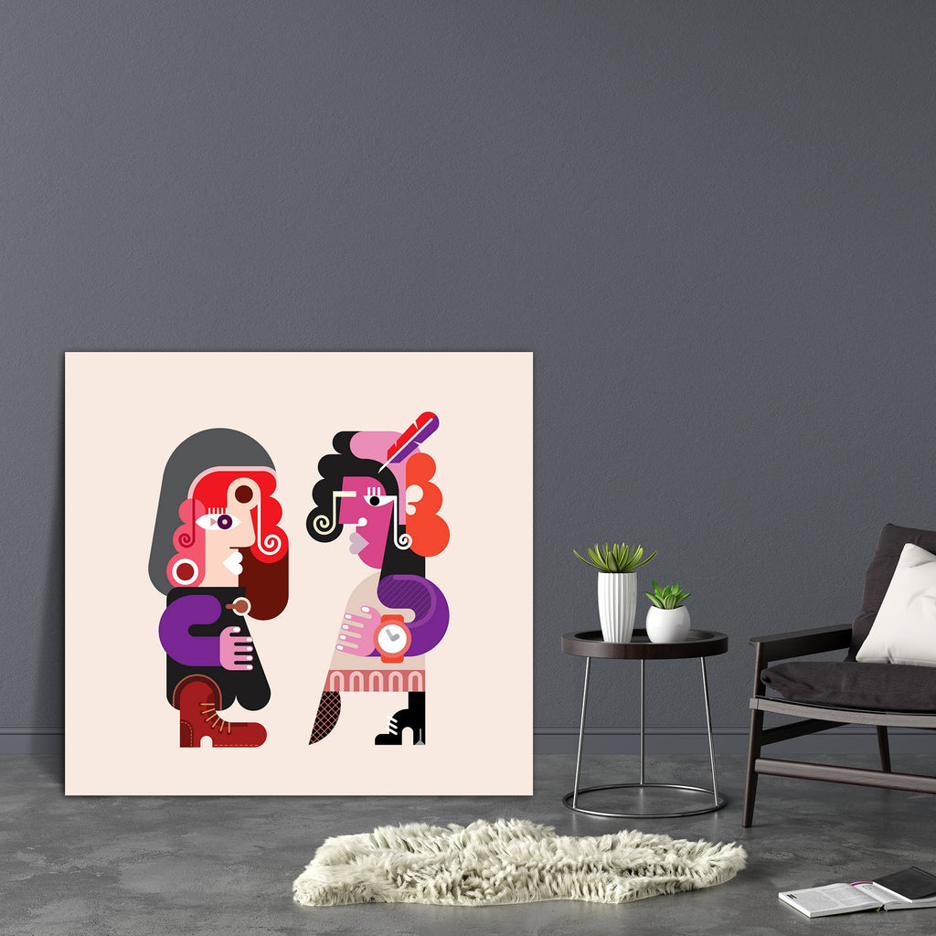 Two Modern Stylish Women Canvas Painting Synthetic Frame-Paintings MDF Framing-AFF_FR-IC 5004316 IC 5004316, Abstract Expressionism, Abstracts, Art and Paintings, Fashion, Illustrations, Individuals, Modern Art, Portraits, Semi Abstract, Signs, Signs and Symbols, two, modern, stylish, women, canvas, painting, synthetic, frame, art, casual, coat, couple, design, dress, fashionable, female, fishnet, stocking, girlfriend, hand, isolated, leg, meeting, model, person, portrait, shoe, style, watch, woman, artzfol