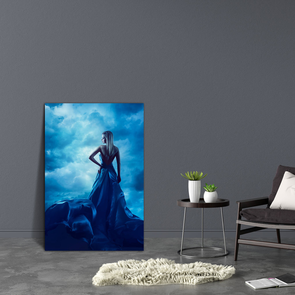 Woman In Evening Dress Canvas Painting Synthetic Frame-Paintings MDF Framing-AFF_FR-IC 5004339 IC 5004339, Fantasy, Fashion, Individuals, People, Portraits, Wedding, woman, in, evening, dress, canvas, painting, synthetic, frame, girl, back, beautiful, beauty, blowing, blue, bride, chic, cloth, clouds, creative, dark, dynamic, elegant, fabric, female, flow, flowing, flutter, flying, full, glamour, gown, hair, lady, long, luxury, model, motion, moving, night, portrait, posing, romantic, silk, sky, style, text