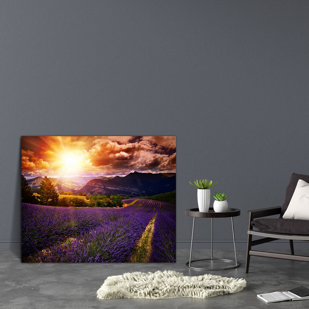Lavender Field Summer Landscape Canvas Painting Synthetic Frame-Paintings MDF Framing-AFF_FR-IC 5004353 IC 5004353, Landscapes, Nature, Scenic, Sunsets, lavender, field, summer, landscape, canvas, painting, synthetic, frame, beautiful, fields, oil, aromatherapy, beauty, clouds, color, colorful, crop, dusk, essential, evening, golden, growth, harvest, herbaceous, lines, mauve, natural, perennial, purple, shrub, sky, sundown, sunset, vibrant, violet, vivid, artzfolio, wall decor for living room, wall frames f
