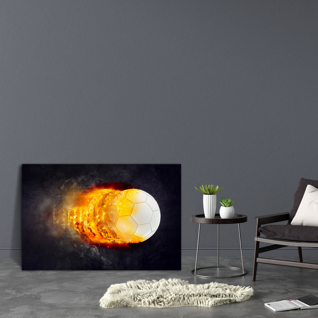 Soccer Ball Burning In Flames Canvas Painting Synthetic Frame-Paintings MDF Framing-AFF_FR-IC 5004364 IC 5004364, Abstract Expressionism, Abstracts, Black, Black and White, Cities, City Views, Semi Abstract, Sports, soccer, ball, burning, in, flames, canvas, painting, synthetic, frame, speed, football, sport, game, score, fire, abstract, smoke, heat, flame, goal, burn, burnt, fast, light, win, penalty, championship, flammable, concept, stadium, free, kick, velocity, high, motion, equipment, shoot, powerful,