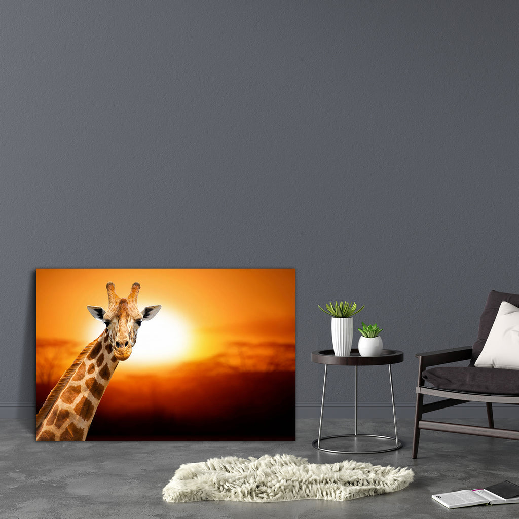 Giraffe On Sunset in Amboseli National Park, Kenya Canvas Painting Synthetic Frame-Paintings MDF Framing-AFF_FR-IC 5004367 IC 5004367, African, Animals, Automobiles, Black, Black and White, Botanical, Floral, Flowers, Landscapes, Nature, Scenic, Sunrises, Sunsets, Transportation, Travel, Tropical, Vehicles, Wildlife, giraffe, on, sunset, in, amboseli, national, park, kenya, canvas, painting, synthetic, frame, landscape, safari, acacia, africa, animal, background, beautiful, botswana, cloud, color, colorful,