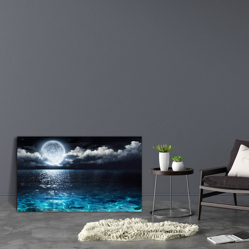 Romantic & Scenic Panorama Canvas Painting Synthetic Frame-Paintings MDF Framing-AFF_FR-IC 5004374 IC 5004374, Black, Black and White, Fantasy, God Ram, Hinduism, Landscapes, Love, Nature, Panorama, Parents, Romance, Scenic, Stars, romantic, canvas, painting, synthetic, frame, sea, moon, ocean, moonlight, night, full, and, background, sky, on, water, blue, waves, super, azure, beautiful, bright, calm, clouds, dark, depth, dreamy, glowing, horizon, lagoon, light, magic, midnight, reflection, seascape, shine,