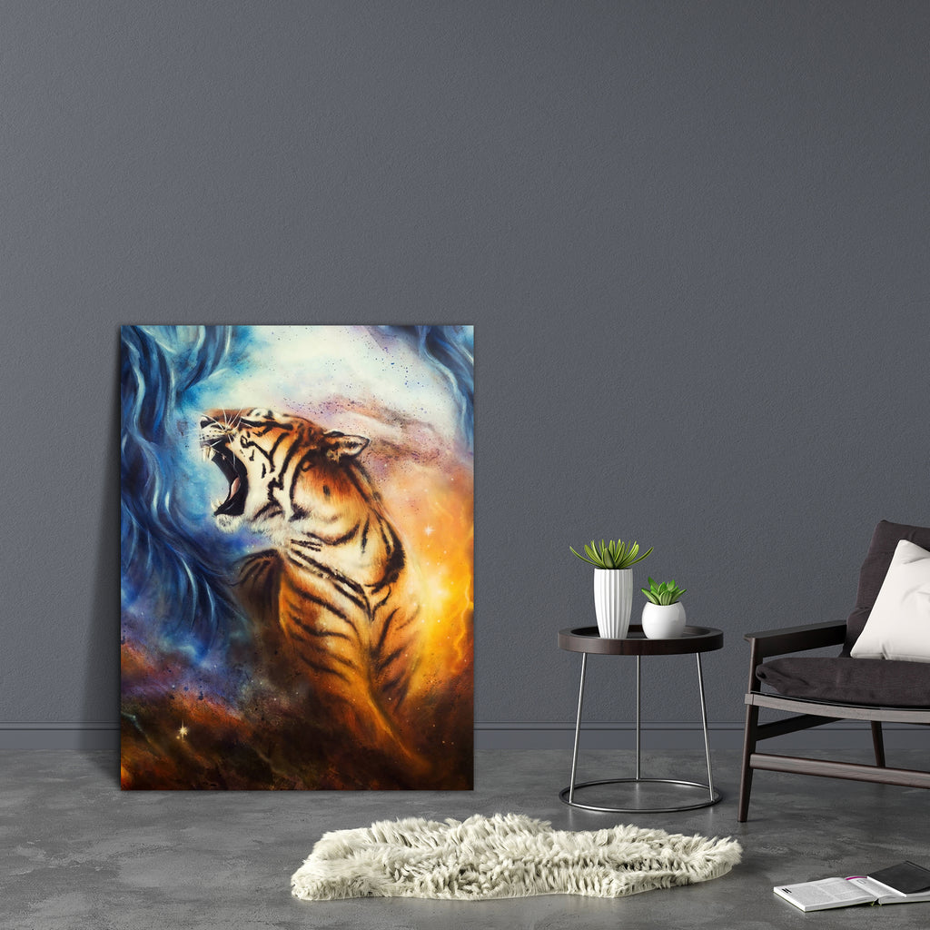 Roaring Tiger Canvas Painting Synthetic Frame-Paintings MDF Framing-AFF_FR-IC 5004380 IC 5004380, Abstract Expressionism, Abstracts, African, Animals, Art and Paintings, Illustrations, Individuals, Paintings, Portraits, Semi Abstract, Signs, Signs and Symbols, Space, Wildlife, roaring, tiger, canvas, painting, synthetic, frame, abstract, art, artwork, airbrush, oil, africa, agressive, airbrushing, animal, artist, background, beast, beautiful, big, blue, carnivorous, color, colorful, cosmic, creature, design