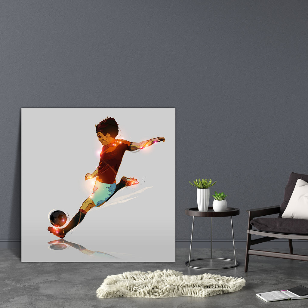 Soccer Player Shooting Soccer Ball Canvas Painting Synthetic Frame-Paintings MDF Framing-AFF_FR-IC 5004389 IC 5004389, Abstract Expressionism, Abstracts, Black, Black and White, Digital, Digital Art, Graphic, Illustrations, People, Semi Abstract, Sports, White, soccer, player, shooting, ball, canvas, painting, synthetic, frame, football, abstract, action, background, goal, illustration, isolated, kick, leisure, men, play, players, silhouette, sport, striker, team, win, artzfolio, wall decor for living room,