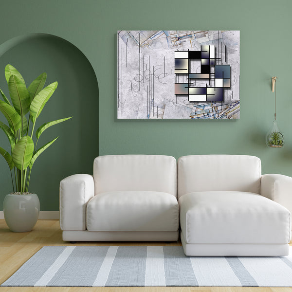 Abstract Art Work D6 Canvas Painting Synthetic Frame-Paintings MDF Framing-AFF_FR-IC 5004392 IC 5004392, Abstract Expressionism, Abstracts, Art and Paintings, Conceptual, Decorative, Digital, Digital Art, Futurism, Geometric, Geometric Abstraction, Graphic, Grid Art, Illustrations, Modern Art, Paintings, Patterns, Retro, Semi Abstract, Signs, Signs and Symbols, Triangles, Urban, abstract, art, work, d6, canvas, painting, for, bedroom, living, room, engineered, wood, frame, abstraction, angle, angles, angula