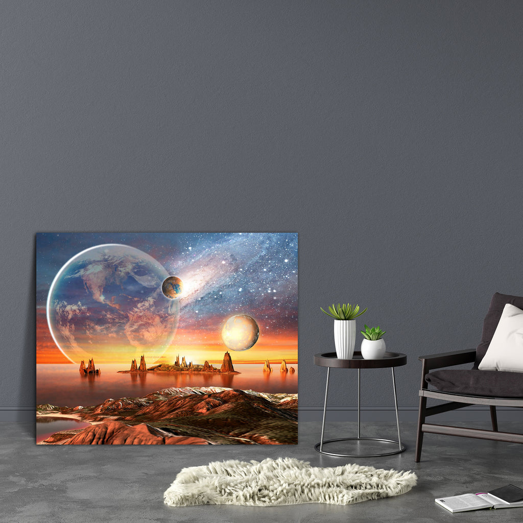 Alien Planet With Planets Canvas Painting Synthetic Frame-Paintings MDF Framing-AFF_FR-IC 5004397 IC 5004397, 3D, Art and Paintings, Astrology, Astronomy, Automobiles, Cosmology, Digital, Digital Art, Fantasy, Futurism, Graphic, Horoscope, Illustrations, Landscapes, Mountains, Nature, Scenic, Science Fiction, Signs, Signs and Symbols, Space, Stars, Sun Signs, Transportation, Travel, Vehicles, Zodiac, alien, planet, with, planets, canvas, painting, synthetic, frame, universe, galaxy, sci, fi, cosmos, art, ar