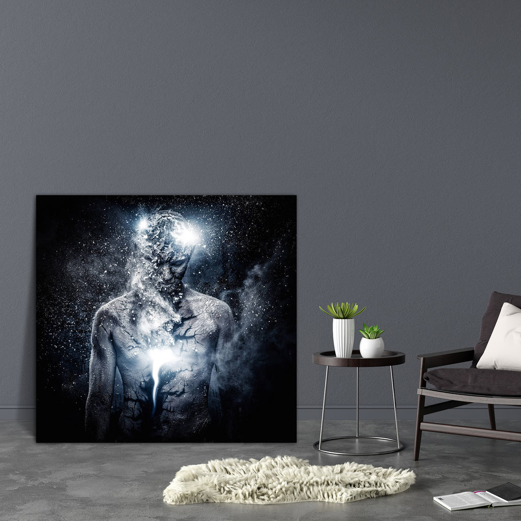 Man With Conceptual Spiritual Body Art D2 Canvas Painting Synthetic Frame-Paintings MDF Framing-AFF_FR-IC 5004402 IC 5004402, Art and Paintings, Conceptual, Religion, Religious, Space, Spiritual, man, with, body, art, d2, canvas, painting, synthetic, frame, soul, god, aura, human, energy, destruction, psychic, immortal, mind, spirit, immortality, souls, creation, alien, beauty, belief, crack, dark, demolition, desolation, devastation, expressive, feelings, filters, glow, head, holistic, individual, inner, i