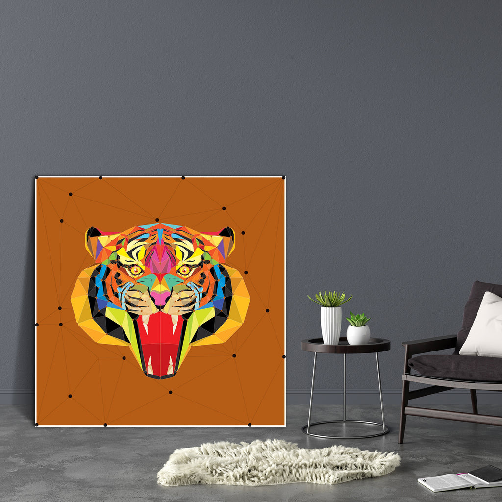 Tiger Portrait D3 Canvas Painting Synthetic Frame-Paintings MDF Framing-AFF_FR-IC 5004413 IC 5004413, Abstract Expressionism, Abstracts, Animals, Animated Cartoons, Art and Paintings, Bengali, Black, Black and White, Caricature, Cartoons, Digital, Digital Art, Fashion, Geometric, Geometric Abstraction, Graphic, Illustrations, Modern Art, Nature, Patterns, Scenic, Semi Abstract, Signs, Signs and Symbols, Symbols, Triangles, Wildlife, tiger, portrait, d3, canvas, painting, synthetic, frame, abstract, animal, 