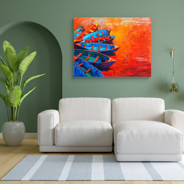 Boats & Jetty D10 Canvas Painting Synthetic Frame-Paintings MDF Framing-AFF_FR-IC 5004421 IC 5004421, Abstract Expressionism, Abstracts, Art and Paintings, Automobiles, Boats, Drawing, Illustrations, Impressionism, Landscapes, Modern Art, Nature, Nautical, Paintings, Scenic, Semi Abstract, Sketches, Sunsets, Transportation, Travel, Vehicles, Watercolour, jetty, d10, canvas, painting, for, bedroom, living, room, engineered, wood, frame, oil, boat, abstract, watercolor, sail, artwork, acrylic, art, artist, ar