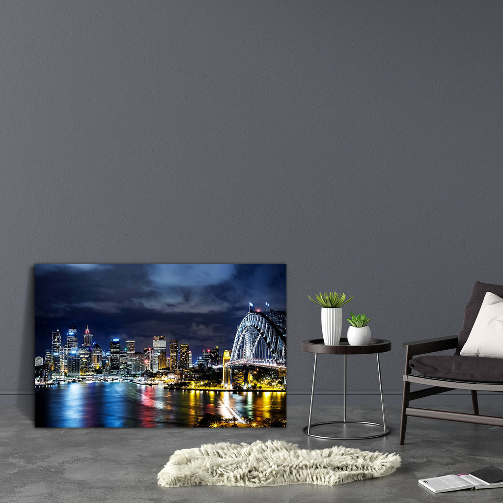 Sydney Harbor & Downtown Buildings, Australia Canvas Painting Synthetic Frame-Paintings MDF Framing-AFF_FR-IC 5004424 IC 5004424, Architecture, Automobiles, Boats, Cities, City Views, Landmarks, Landscapes, Nautical, Places, Scenic, Skylines, Transportation, Travel, Urban, Vehicles, sydney, harbor, downtown, buildings, australia, canvas, painting, synthetic, frame, aerial, architectural, boat, bridge, building, city, cityscape, color, exterior, harbour, horizontal, landmark, landscape, lights, marina, marit