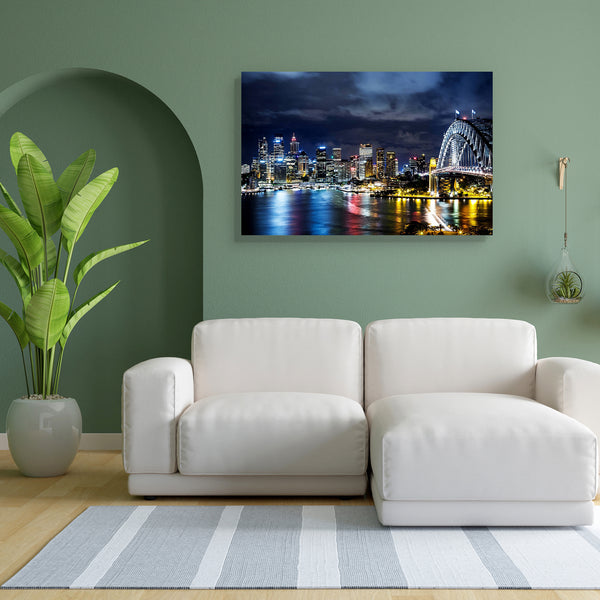 Sydney Harbor & Downtown Buildings, Australia Canvas Painting Synthetic Frame-Paintings MDF Framing-AFF_FR-IC 5004424 IC 5004424, Architecture, Automobiles, Boats, Cities, City Views, Landmarks, Landscapes, Nautical, Places, Scenic, Skylines, Transportation, Travel, Urban, Vehicles, sydney, harbor, downtown, buildings, australia, canvas, painting, for, bedroom, living, room, engineered, wood, frame, aerial, architectural, boat, bridge, building, city, cityscape, color, exterior, harbour, horizontal, landmar