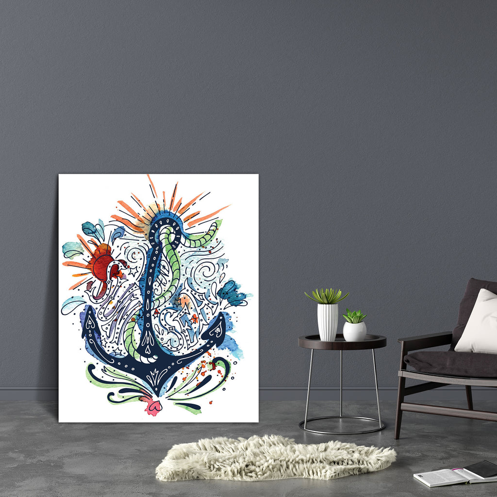 Watercolor Anchor Canvas Painting Synthetic Frame-Paintings MDF Framing-AFF_FR-IC 5004428 IC 5004428, Art and Paintings, Botanical, Calligraphy, Drawing, Floral, Flowers, Hearts, Hipster, Icons, Illustrations, Love, Nature, Nautical, Retro, Signs, Signs and Symbols, Sketches, Symbols, Text, Vintage, Watercolour, Metallic, watercolor, anchor, canvas, painting, synthetic, frame, adventure, art, badge, banner, colorful, design, doodle, drawn, element, emblem, grunge, hand, heart, icon, illustration, ink, isola