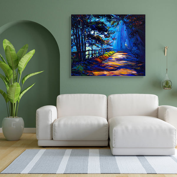 Autumn Park At Night Canvas Painting Synthetic Frame-Paintings MDF Framing-AFF_FR-IC 5004439 IC 5004439, Abstract Expressionism, Abstracts, Art and Paintings, Countries, Drawing, Illustrations, Impressionism, Landscapes, Modern Art, Nature, Paintings, Rural, Scenic, Seasons, Semi Abstract, Signs, Signs and Symbols, Sunsets, Watercolour, Wooden, autumn, park, at, night, canvas, painting, for, bedroom, living, room, engineered, wood, frame, oil, landscape, abstract, acrylic, art, artist, artistic, artwork, ba
