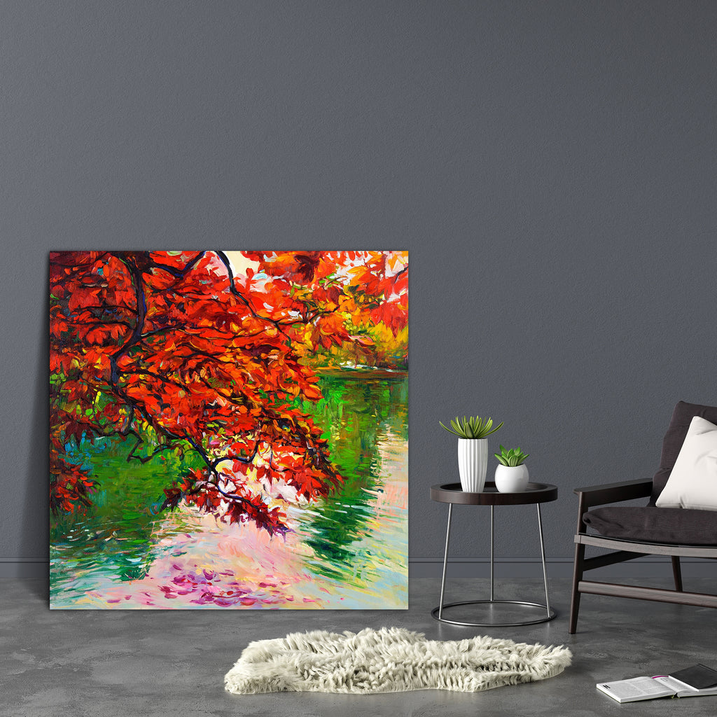 Autumn Forest & Lake Canvas Painting Synthetic Frame-Paintings MDF Framing-AFF_FR-IC 5004443 IC 5004443, Abstract Expressionism, Abstracts, Art and Paintings, Countries, Drawing, Illustrations, Impressionism, Landscapes, Modern Art, Nature, Paintings, Rural, Scenic, Seasons, Semi Abstract, Signs, Signs and Symbols, Sunsets, Watercolour, Wooden, autumn, forest, lake, canvas, painting, synthetic, frame, abstract, acrylic, art, artist, artistic, artwork, background, beautiful, beauty, blue, brush, color, color