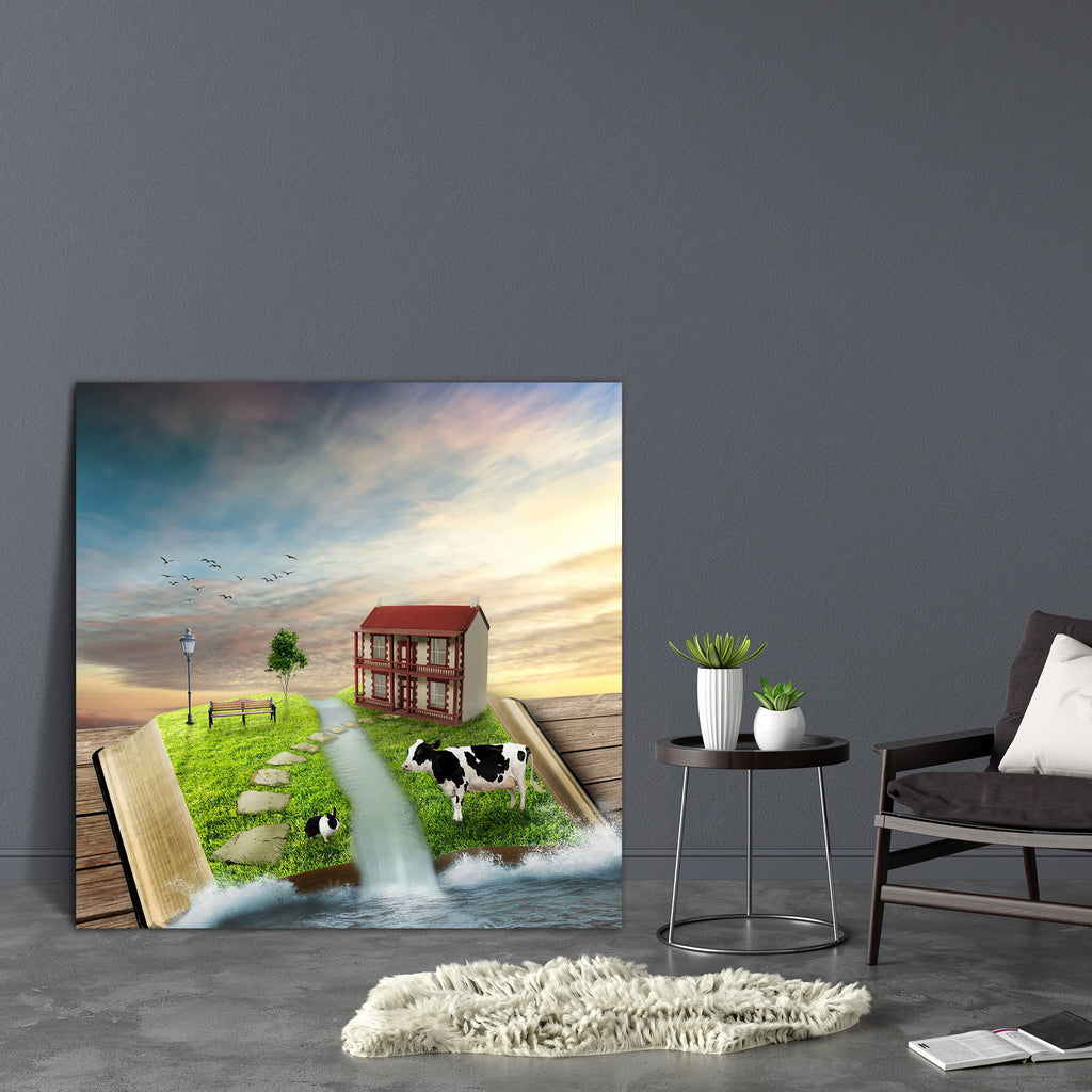 Magic Open Book With Family Home Canvas Painting Synthetic Frame-Paintings MDF Framing-AFF_FR-IC 5004446 IC 5004446, Automobiles, Books, Calligraphy, Education, Family, Fantasy, Futurism, Nature, Scenic, Schools, Transportation, Travel, Universities, Vehicles, magic, open, book, with, home, canvas, painting, synthetic, frame, air, building, choice, clouds, countryside, cow, dream, dreamland, estate, fairytale, farmland, fresh, future, green, happiness, house, household, imagination, isolated, lawn, learning