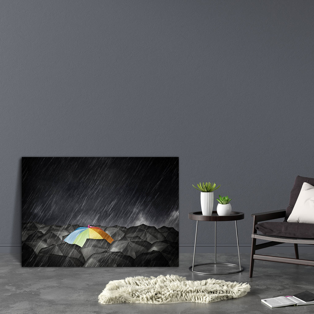 Umbrella Photo D5 Canvas Painting Synthetic Frame-Paintings MDF Framing-AFF_FR-IC 5004447 IC 5004447, Black, Black and White, Business, Conceptual, Seasons, umbrella, photo, d5, canvas, painting, synthetic, frame, accessory, autumn, clouds, color, colorful, concept, cover, creative, creativity, crowd, dark, difference, different, freedom, idea, leader, leadership, light, mainstream, many, mass, multicolored, open, out, positive, protection, protective, rain, rainbow, safety, season, selling, shelter, sky, s