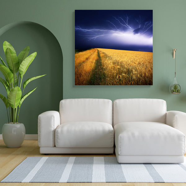 Summer Storm D2 Canvas Painting Synthetic Frame-Paintings MDF Framing-AFF_FR-IC 5004450 IC 5004450, Botanical, Cities, City Views, Countries, Culture, Ethnic, Floral, Flowers, Landscapes, Nature, Rural, Scenic, Seasons, Traditional, Tribal, Wildlife, World Culture, summer, storm, d2, canvas, painting, for, bedroom, living, room, engineered, wood, frame, agriculture, autumn, beautiful, bolt, bright, climate, cloud, color, cornfield, country, countryside, danger, dazzle, ecology, electricity, energy, environm