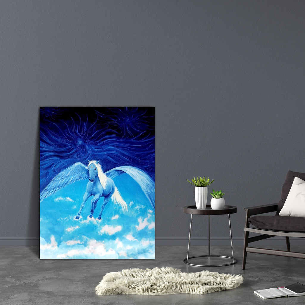 White Pegasus Horse High Up In The Skies Canvas Painting Synthetic Frame-Paintings MDF Framing-AFF_FR-IC 5004451 IC 5004451, Animals, Art and Paintings, Black and White, Drawing, Illustrations, Individuals, Paintings, Patterns, Portraits, Signs, Signs and Symbols, Space, White, pegasus, horse, high, up, in, the, skies, canvas, painting, synthetic, frame, animal, art, artistic, background, beautiful, beauty, clouds, colorful, colour, concept, creative, decor, decoration, design, detail, fly, flying, illustra