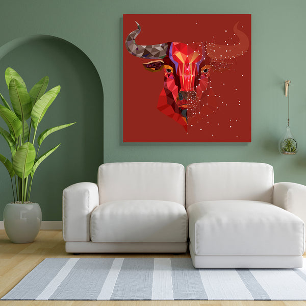 Red Bull Portrait D2 Canvas Painting Synthetic Frame-Paintings MDF Framing-AFF_FR-IC 5004460 IC 5004460, Animals, Art and Paintings, Astrology, Geometric, Geometric Abstraction, Horoscope, Icons, Illustrations, Patterns, Signs, Signs and Symbols, Sports, Sun Signs, Symbols, Wildlife, Zodiac, red, bull, portrait, d2, canvas, painting, for, bedroom, living, room, engineered, wood, frame, aggression, aggressive, animal, art, attack, awesome, buffalo, club, cow, danger, dangerous, defense, design, die, dominati