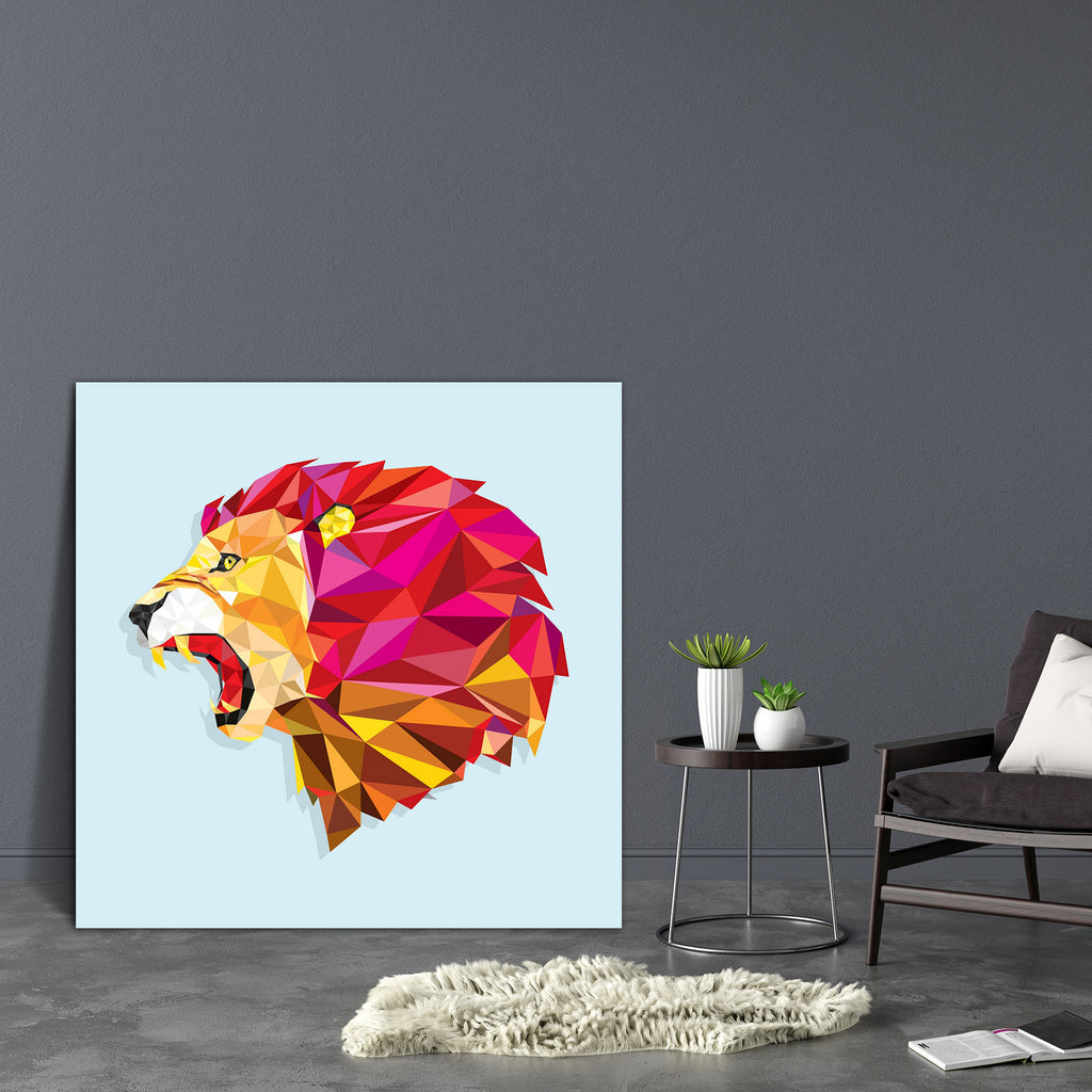 Angry Lion Portrait Canvas Painting Synthetic Frame-Paintings MDF Framing-AFF_FR-IC 5004462 IC 5004462, African, Animals, Digital, Digital Art, Education, Geometric, Geometric Abstraction, Graphic, Icons, Illustrations, Nature, Scenic, Schools, Signs, Signs and Symbols, Sports, Symbols, Universities, angry, lion, portrait, canvas, painting, synthetic, frame, head, africa, animal, cat, color, colorful, dimond, face, high, icon, illustration, isolated, king, mammal, mane, mascot, orange, power, predator, safa