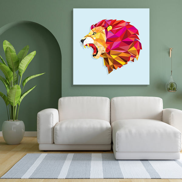 Angry Lion Portrait Canvas Painting Synthetic Frame-Paintings MDF Framing-AFF_FR-IC 5004462 IC 5004462, African, Animals, Digital, Digital Art, Education, Geometric, Geometric Abstraction, Graphic, Icons, Illustrations, Nature, Scenic, Schools, Signs, Signs and Symbols, Sports, Symbols, Universities, angry, lion, portrait, canvas, painting, for, bedroom, living, room, engineered, wood, frame, head, africa, animal, cat, color, colorful, dimond, face, high, icon, illustration, isolated, king, mammal, mane, ma