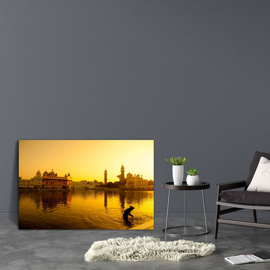 Golden Temple In Amritsar India Canvas Painting Synthetic Frame-Paintings MDF Framing-AFF_FR-IC 5004471 IC 5004471, Adult, Architecture, Asian, Automobiles, Culture, Ethnic, Indian, Landmarks, People, Places, Religion, Religious, Sikhism, Sunrises, Sunsets, Traditional, Transportation, Travel, Tribal, Vehicles, World Culture, golden, temple, in, amritsar, india, canvas, painting, synthetic, frame, punjab, sikh, asia, backlit, bath, bathing, building, dawn, dusk, famous, floating, gold, holy, lake, landmark,