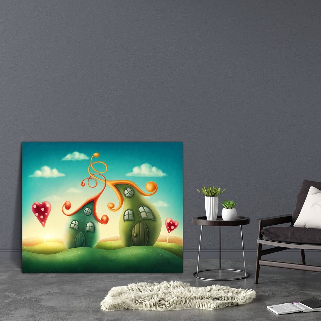 Fantasy Houses D2 Canvas Painting Synthetic Frame-Paintings MDF Framing-AFF_FR-IC 5004472 IC 5004472, Art and Paintings, Botanical, Fantasy, Floral, Flowers, Hearts, Illustrations, Landscapes, Love, Nature, Romance, Scenic, Signs and Symbols, Symbols, Wooden, houses, d2, canvas, painting, synthetic, frame, building, castle, childhood, countryside, daisy, dream, fairy, fairytale, fun, heart, horizontal, house, illustration, imagination, imagine, kingdom, landscape, magic, meadow, prince, princess, sky, sprin