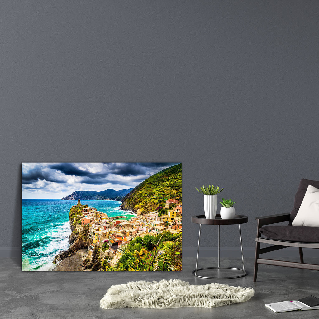 Fisherman Village Of Cinque Terre, Italy Canvas Painting Synthetic Frame-Paintings MDF Framing-AFF_FR-IC 5004475 IC 5004475, Automobiles, Boats, God Ram, Hinduism, Holidays, Italian, Landmarks, Landscapes, Mountains, Nature, Nautical, Panorama, Places, Scenic, Sunsets, Transportation, Travel, Vehicles, fisherman, village, of, cinque, terre, italy, canvas, painting, synthetic, frame, beach, beautiful, blue, cliffs, clouds, cloudscape, coast, coastal, coastline, colorful, colors, dark, destination, dramatic, 