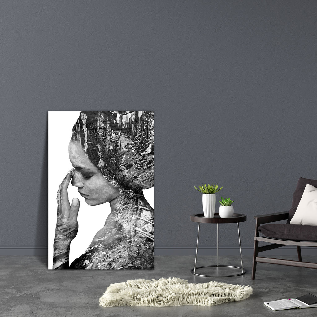 Girl & Leaves Canvas Painting Synthetic Frame-Paintings MDF Framing-AFF_FR-IC 5004478 IC 5004478, Abstract Expressionism, Abstracts, Art and Paintings, Black, Black and White, Conceptual, Fashion, Individuals, Nature, Portraits, Scenic, Semi Abstract, Spiritual, White, girl, leaves, canvas, painting, synthetic, frame, double, exposure, abstract, art, artistic, attractive, background, beautiful, beauty, bw, creative, ecology, effect, environment, eyes, face, female, femininity, gorgeous, head, human, imagina