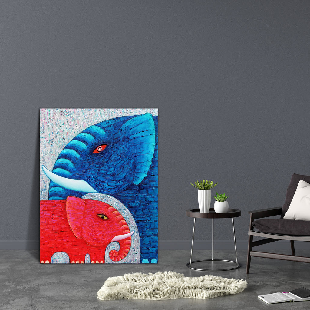 Red & Blue Elephant D1 Canvas Painting Synthetic Frame-Paintings MDF Framing-AFF_FR-IC 5004483 IC 5004483, Animals, Art and Paintings, Asian, Nature, Paintings, Scenic, Wildlife, red, blue, elephant, d1, canvas, painting, synthetic, frame, art, acrylic, animal, asia, beautyful, big, eye, body, colourful, original, power, strong, texture, artzfolio, wall decor for living room, wall frames for living room, frames for living room, wall art, canvas painting, wall frame, scenery, panting, paintings for living ro
