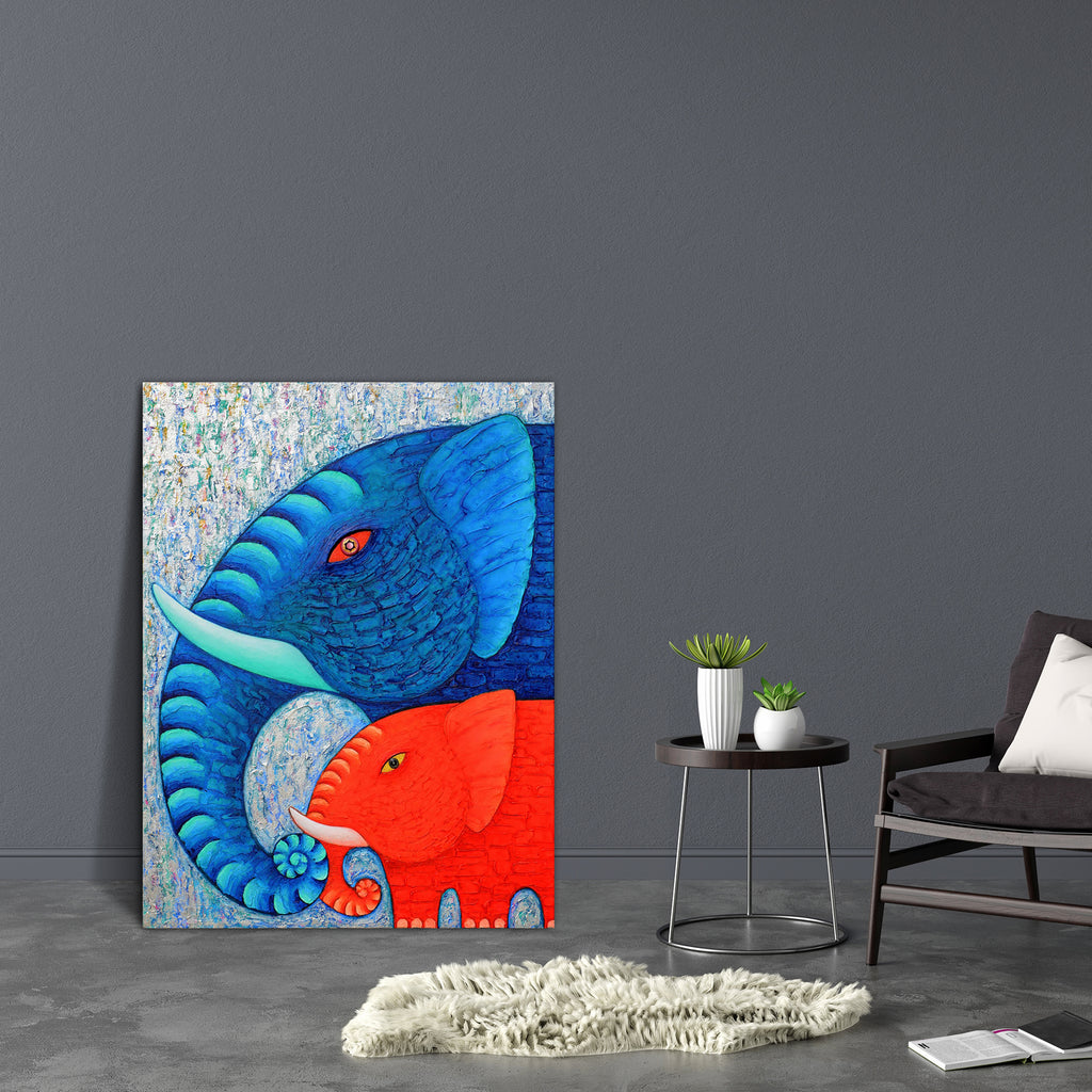 Red & Blue Elephant D2 Canvas Painting Synthetic Frame-Paintings MDF Framing-AFF_FR-IC 5004484 IC 5004484, Animals, Art and Paintings, Asian, Nature, Paintings, Scenic, Wildlife, red, blue, elephant, d2, canvas, painting, synthetic, frame, acrylic, animal, art, asia, beautyful, big, eye, body, colourful, original, power, strong, texture, artzfolio, wall decor for living room, wall frames for living room, frames for living room, wall art, canvas painting, wall frame, scenery, panting, paintings for living ro