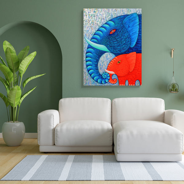 Red & Blue Elephant D2 Canvas Painting Synthetic Frame-Paintings MDF Framing-AFF_FR-IC 5004484 IC 5004484, Animals, Art and Paintings, Asian, Nature, Paintings, Scenic, Wildlife, red, blue, elephant, d2, canvas, painting, for, bedroom, living, room, engineered, wood, frame, acrylic, animal, art, asia, beautyful, big, eye, body, colourful, original, power, strong, texture, artzfolio, wall decor for living room, wall frames for living room, frames for living room, wall art, canvas painting, wall frame, scener