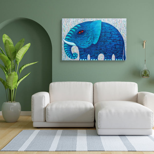 Blue Elephant D3 Canvas Painting Synthetic Frame-Paintings MDF Framing-AFF_FR-IC 5004490 IC 5004490, Animals, Art and Paintings, Asian, Nature, Paintings, Scenic, Wildlife, blue, elephant, d3, canvas, painting, for, bedroom, living, room, engineered, wood, frame, acrylic, animal, art, asia, beautyful, big, eye, body, colourful, original, power, strong, texture, artzfolio, wall decor for living room, wall frames for living room, frames for living room, wall art, canvas painting, wall frame, scenery, panting,