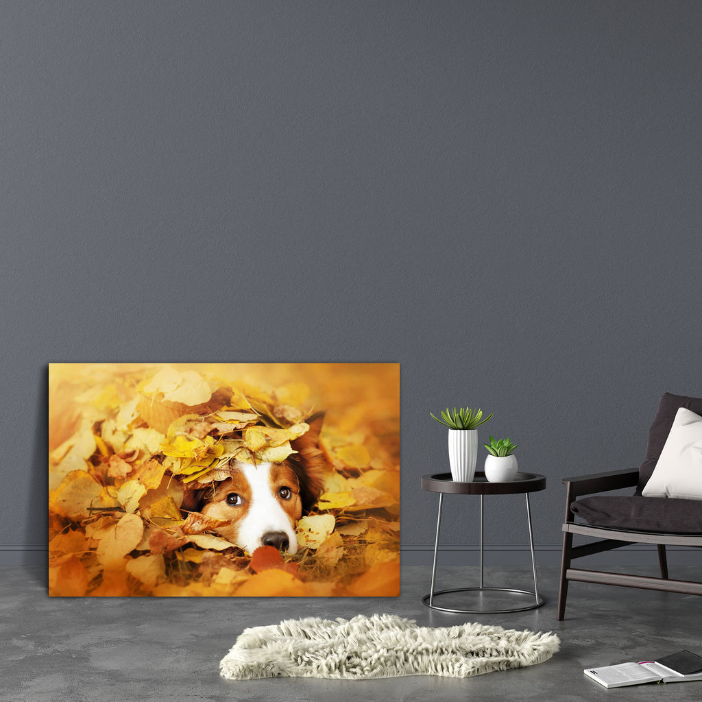 Dog Playing With Leaves Canvas Painting Synthetic Frame-Paintings MDF Framing-AFF_FR-IC 5004528 IC 5004528, Animals, Individuals, Nature, Pets, Portraits, Scenic, Seasons, Sports, dog, playing, with, leaves, canvas, painting, synthetic, frame, autumn, fall, dogs, puppies, funny, border, fun, collie, puppy, action, adorable, animal, beautiful, bright, canine, close, colorful, coming, cute, domestic, dream, face, friend, friendly, game, happy, head, lawn, leaf, lovely, lying, outdoor, outside, park, pet, play