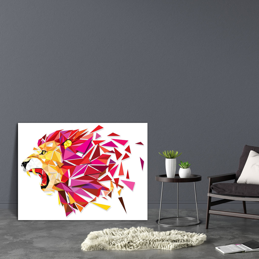 Lion Portrait D3 Canvas Painting Synthetic Frame-Paintings MDF Framing-AFF_FR-IC 5004549 IC 5004549, Abstract Expressionism, Abstracts, African, Animals, Digital, Digital Art, Education, Geometric, Geometric Abstraction, Graphic, Icons, Illustrations, Nature, Patterns, Scenic, Schools, Semi Abstract, Signs, Signs and Symbols, Sports, Symbols, Universities, lion, portrait, d3, canvas, painting, synthetic, frame, colorful, animal, head, africa, abstract, lions, strength, king, face, zoo, tattoo, mascot, patte