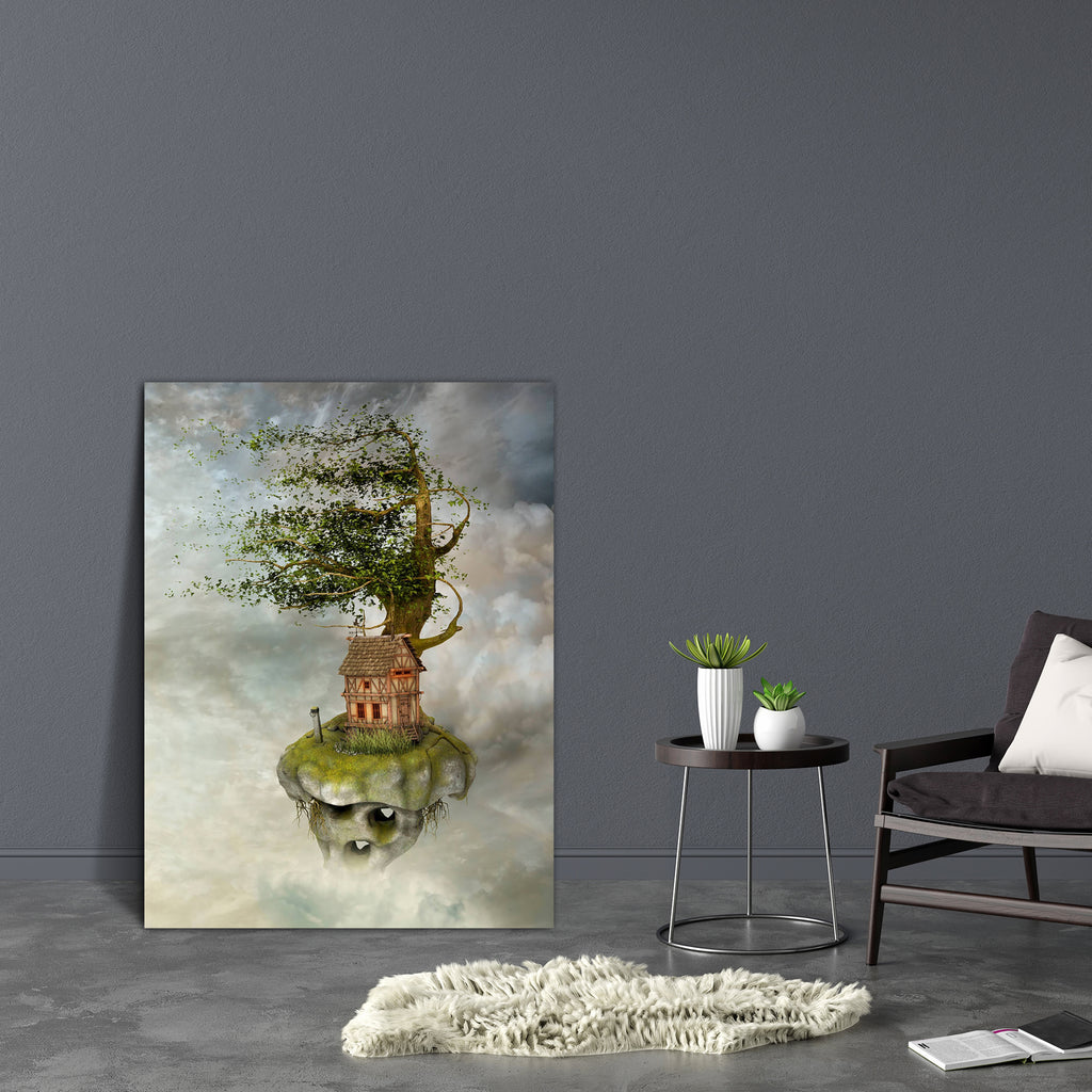 Floating Island With Wind Canvas Painting Synthetic Frame-Paintings MDF Framing-AFF_FR-IC 5004552 IC 5004552, Botanical, Fantasy, Floral, Flowers, Illustrations, Landscapes, Nature, Scenic, floating, island, with, wind, canvas, painting, synthetic, frame, background, castle, cloud, colorful, dream, dreamy, enchanted, fairy, fairytale, forest, garden, grass, green, house, houses, illustration, land, magic, magical, mushroom, mushrooms, mystic, mystical, sparkle, tale, tree, trees, trunk, vines, artzfolio, wa