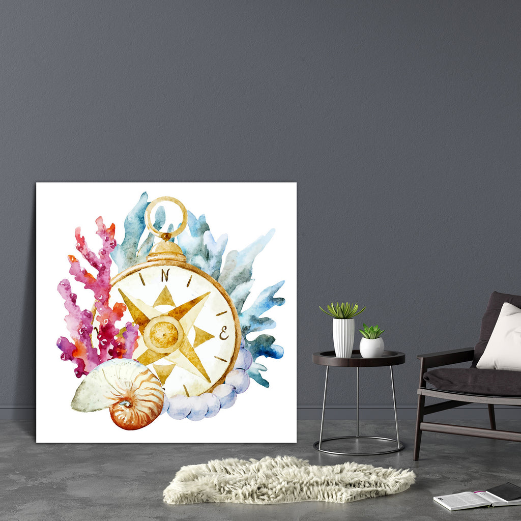Compass With Corals Canvas Painting Synthetic Frame-Paintings MDF Framing-AFF_FR-IC 5004558 IC 5004558, Abstract Expressionism, Abstracts, Ancient, Animals, Art and Paintings, Black and White, Historical, Illustrations, Medieval, Nature, Scenic, Semi Abstract, Signs, Signs and Symbols, Tropical, Vintage, Watercolour, White, compass, with, corals, canvas, painting, synthetic, frame, abstract, animal, art, beach, beads, beautiful, beauty, blue, collection, coral, decoration, design, illustration, isolated, li