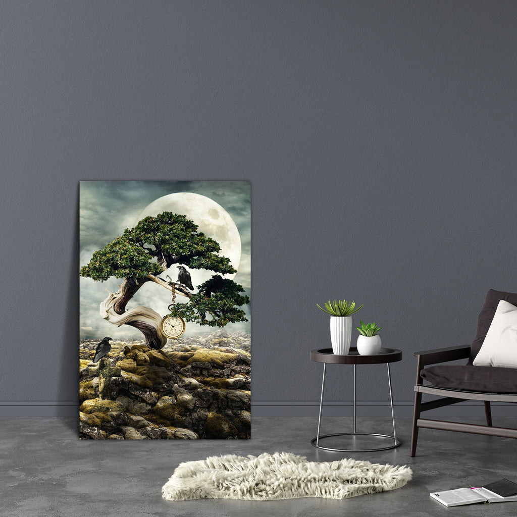 Dialogue Between Past & Present D2 Canvas Painting Synthetic Frame-Paintings MDF Framing-AFF_FR-IC 5004568 IC 5004568, Cities, City Views, Collages, Fantasy, Futurism, Illustrations, Marble and Stone, Science Fiction, Space, dialogue, between, past, present, d2, canvas, painting, synthetic, frame, bonsai, adoption, aspiration, collage, concept, contemplation, crazy, depression, difficulty, dream, experience, feelings, fiction, future, ghost, illusion, illustration, inside, knowledge, life, manipulation, moo