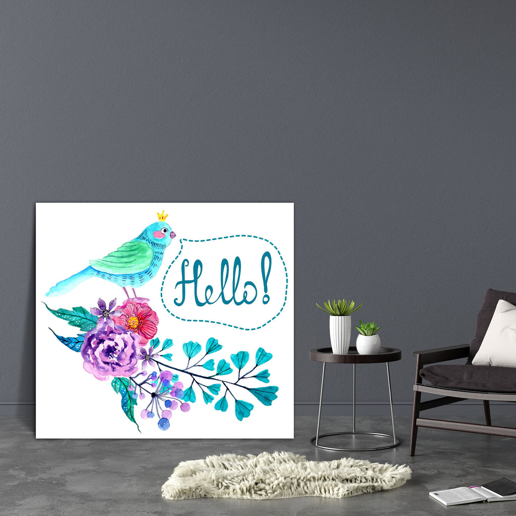 Bird & Flowers D2 Canvas Painting Synthetic Frame-Paintings MDF Framing-AFF_FR-IC 5004570 IC 5004570, Art and Paintings, Birds, Black and White, Botanical, Drawing, Floral, Flowers, Illustrations, Love, Nature, Paintings, Romance, Scenic, Seasons, Signs, Signs and Symbols, Watercolour, Wedding, White, bird, d2, canvas, painting, synthetic, frame, art, background, beautiful, bloom, blossom, botany, bouquet, collection, color, colorful, decoration, design, engagement, flora, flower, grass, green, illustration