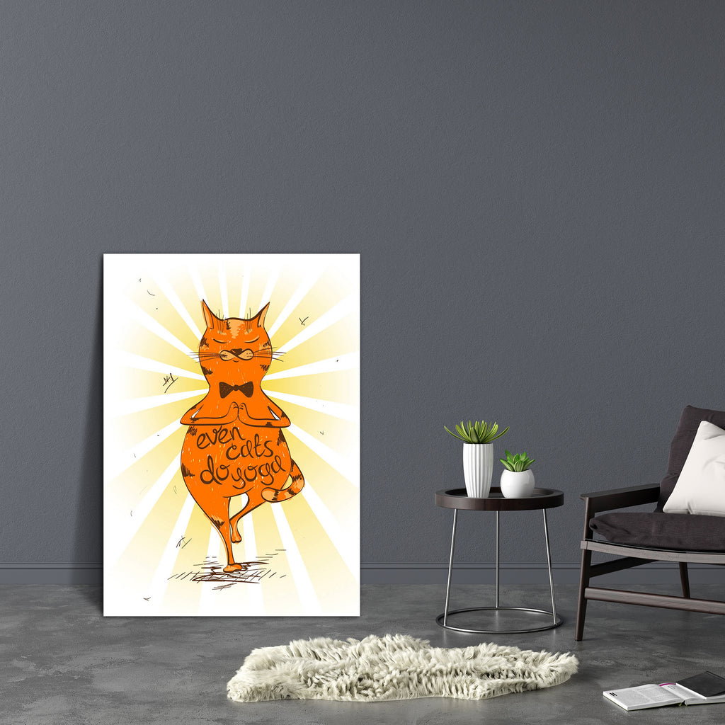 Cat Doing Tree Yoga Canvas Painting Synthetic Frame-Paintings MDF Framing-AFF_FR-IC 5004585 IC 5004585, Animals, Animated Cartoons, Caricature, Cartoons, Comedy, Hand Drawn, Health, Humor, Humour, Illustrations, Pets, Signs and Symbols, Sketches, Sports, Symbols, cat, doing, tree, yoga, canvas, painting, synthetic, frame, animal, asana, background, balance, bending, body, cartoon, color, concept, contour, exercise, fit, fitness, flexibility, fun, ginger, gym, gymnastics, hand, drawn, healthy, illustration, 