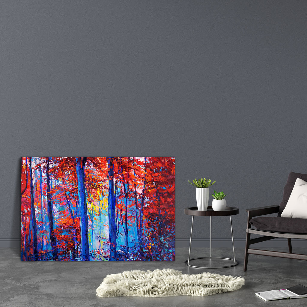 Autumn Forest D4 Canvas Painting Synthetic Frame-Paintings MDF Framing-AFF_FR-IC 5004601 IC 5004601, Abstract Expressionism, Abstracts, Art and Paintings, Countries, Drawing, Illustrations, Impressionism, Landscapes, Modern Art, Nature, Paintings, Rural, Scenic, Seasons, Semi Abstract, Signs, Signs and Symbols, Sunsets, Watercolour, Wooden, autumn, forest, d4, canvas, painting, synthetic, frame, oil, abstract, acrylic, art, artist, artistic, artwork, background, beautiful, beauty, blue, brush, color, colorf