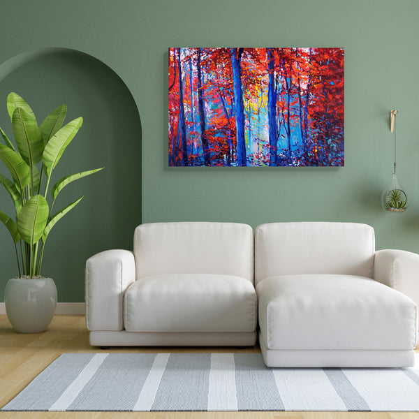 Autumn Forest D4 Canvas Painting Synthetic Frame-Paintings MDF Framing-AFF_FR-IC 5004601 IC 5004601, Abstract Expressionism, Abstracts, Art and Paintings, Countries, Drawing, Illustrations, Impressionism, Landscapes, Modern Art, Nature, Paintings, Rural, Scenic, Seasons, Semi Abstract, Signs, Signs and Symbols, Sunsets, Watercolour, Wooden, autumn, forest, d4, canvas, painting, for, bedroom, living, room, engineered, wood, frame, oil, abstract, acrylic, art, artist, artistic, artwork, background, beautiful,