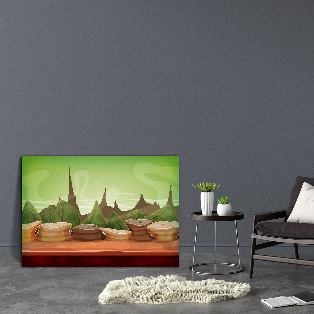 Alien Planet Landscape D1 Canvas Painting Synthetic Frame - Paintings MDF Framing - ArtzFolio.com
