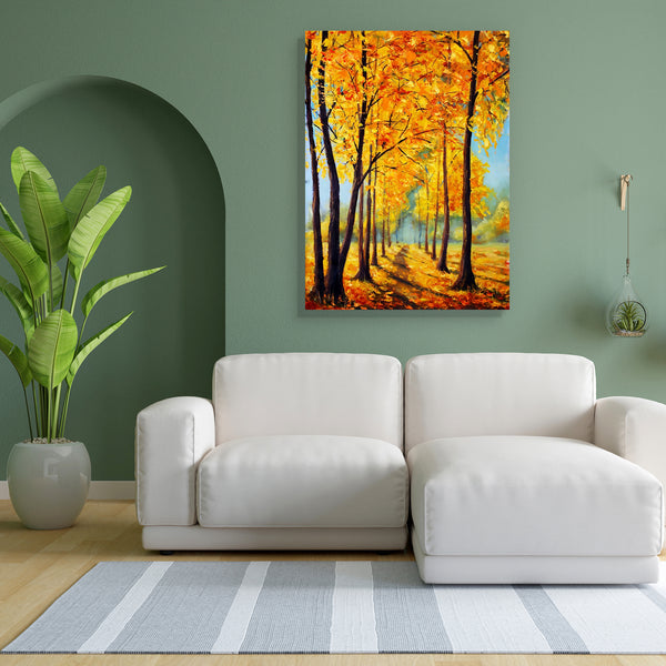 Autumn Park D1 Canvas Painting Synthetic Frame-Paintings MDF Framing-AFF_FR-IC 5004618 IC 5004618, Art and Paintings, Impasto, Impressionism, Landscapes, Nature, Paintings, Scenic, autumn, park, d1, canvas, painting, for, bedroom, living, room, engineered, wood, frame, art, artist, artistic, artwork, fall, foliage, golden, harmony, high, knife, landscape, leaves, oil, palette, picture, romanticism, sunny, trees, walk, yellow, artzfolio, wall decor for living room, wall frames for living room, frames for liv