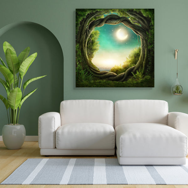 Dark Forest D3 Canvas Painting Synthetic Frame-Paintings MDF Framing-AFF_FR-IC 5004620 IC 5004620, Fantasy, Landscapes, Nature, Scenic, Space, Surrealism, Wooden, dark, forest, d3, canvas, painting, for, bedroom, living, room, engineered, wood, frame, fairy, enchanted, magic, tale, jungle, moonlight, fairies, landscape, surreal, sunlight, fairytale, tales, woods, forests, fog, adventure, bright, copy, darkness, day, deep, dreams, dreamy, green, imagination, imagine, leaves, lights, mist, misty, mysterious, 