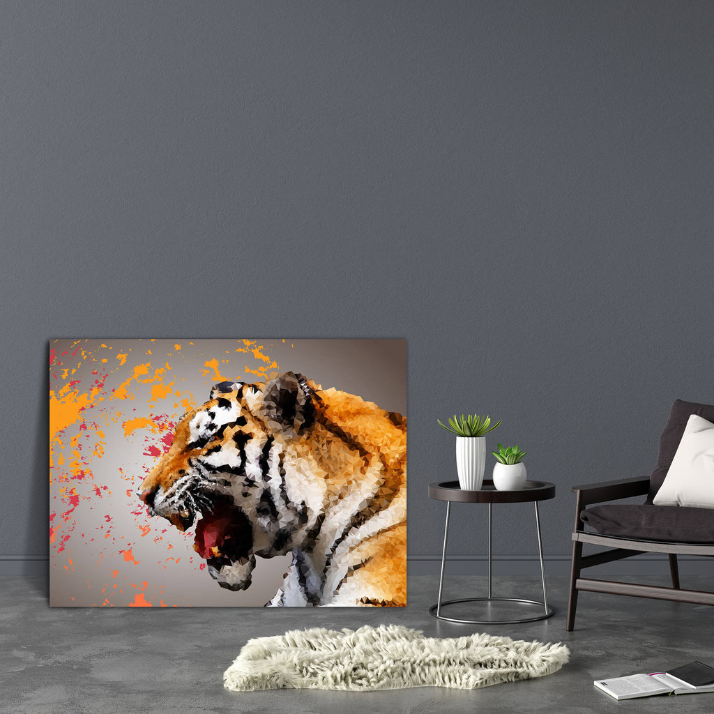 Polygonal Tiger Canvas Painting Synthetic Frame-Paintings MDF Framing-AFF_FR-IC 5004627 IC 5004627, Abstract Expressionism, Abstracts, African, Animals, Art and Paintings, Calligraphy, Decorative, Digital, Digital Art, Geometric, Geometric Abstraction, Graphic, Hipster, Icons, Illustrations, Individuals, Modern Art, Nature, Patterns, Portraits, Scenic, Semi Abstract, Signs, Signs and Symbols, Space, Symbols, Text, Triangles, Wildlife, polygonal, tiger, canvas, painting, synthetic, frame, abstract, africa, a