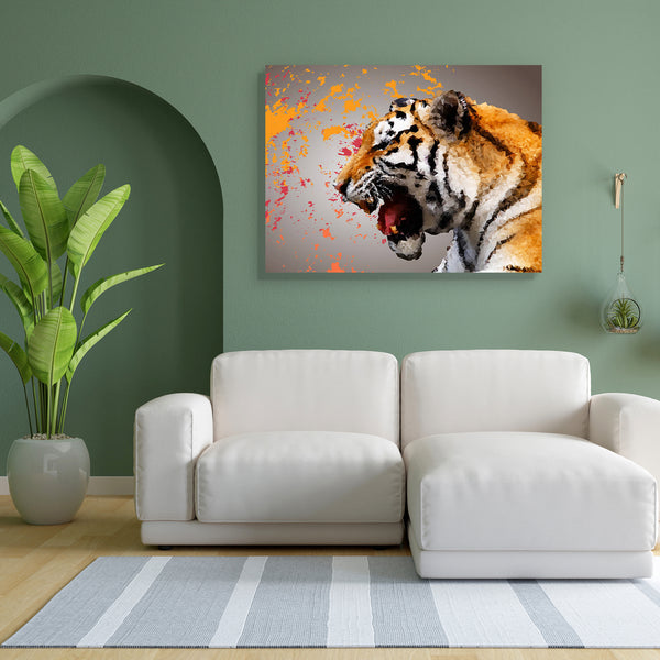 Polygonal Tiger Canvas Painting Synthetic Frame-Paintings MDF Framing-AFF_FR-IC 5004627 IC 5004627, Abstract Expressionism, Abstracts, African, Animals, Art and Paintings, Calligraphy, Decorative, Digital, Digital Art, Geometric, Geometric Abstraction, Graphic, Hipster, Icons, Illustrations, Individuals, Modern Art, Nature, Patterns, Portraits, Scenic, Semi Abstract, Signs, Signs and Symbols, Space, Symbols, Text, Triangles, Wildlife, polygonal, tiger, canvas, painting, for, bedroom, living, room, engineere
