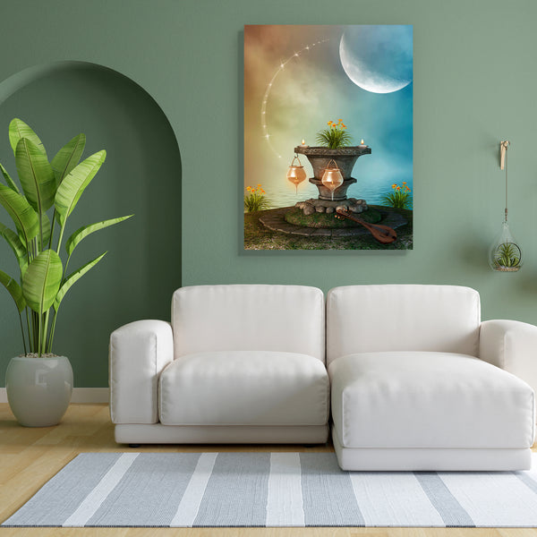 Stone Pedestal & Lamps Canvas Painting Synthetic Frame-Paintings MDF Framing-AFF_FR-IC 5004628 IC 5004628, Art and Paintings, Baby, Botanical, Children, Digital, Digital Art, Fantasy, Floral, Flowers, Graphic, Illustrations, Kids, Landscapes, Marble and Stone, Nature, Scenic, Stars, stone, pedestal, lamps, canvas, painting, for, bedroom, living, room, engineered, wood, frame, amazing, art, backdrops, background, beautiful, cloud, dream, dreams, dreamy, enchanting, fae, fairy, fairytale, illustration, instru