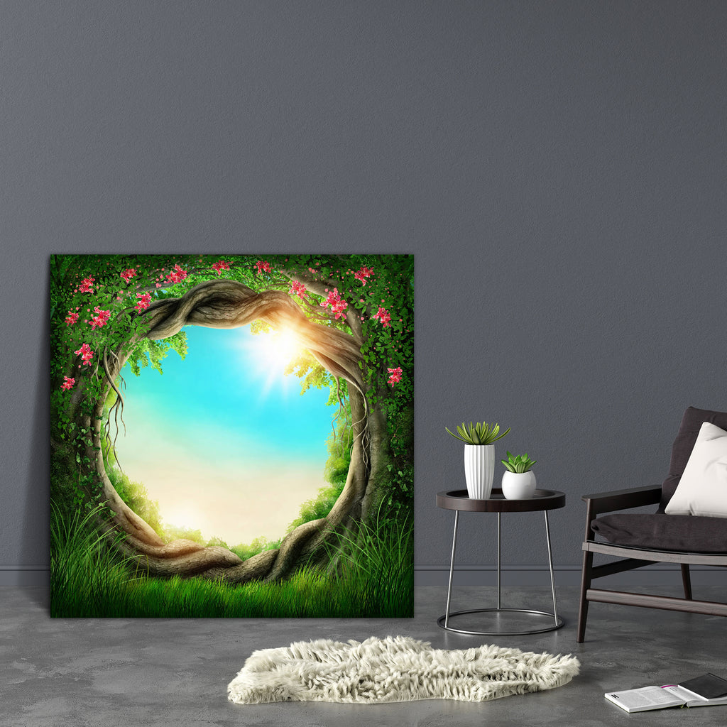Enchanted Dark Forest At The Spring Canvas Painting Synthetic Frame-Paintings MDF Framing-AFF_FR-IC 5004633 IC 5004633, Botanical, Circle, Fantasy, Floral, Flowers, Landscapes, Nature, Scenic, Space, Surrealism, Wooden, enchanted, dark, forest, at, the, spring, canvas, painting, synthetic, frame, fairy, fairytale, tale, fairies, natural, magic, tales, landscape, adventure, bright, copy, darkness, day, deep, dreams, fog, grass, green, imagination, imagine, leaves, lights, mist, misty, moonlight, mysterious, 